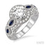 Round Shape Semi-Mount Gemstone & Diamond Engagement Ring