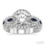 Round Shape Semi-Mount Gemstone & Diamond Engagement Ring