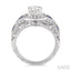 Round Shape Semi-Mount Gemstone & Diamond Engagement Ring