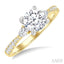 Round Shape Semi-Mount Diamond Engagement Ring