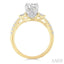 Round Shape Semi-Mount Diamond Engagement Ring