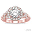 Round Shape Semi-Mount Halo Diamond Engagement Ring