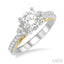Round Shape Semi-Mount Diamond Engagement Ring