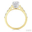 Round Shape Semi-Mount Diamond Engagement Ring
