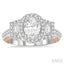 Oval Shape Semi-Mount Halo Diamond Engagement Ring