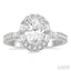 Oval Shape Semi-Mount Halo Diamond Engagement Ring
