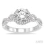 Round Shape Semi-Mount Halo Diamond Engagement Ring
