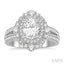 Oval Shape Semi-Mount Halo Diamond Engagement Ring