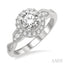 Round Shape Semi-Mount Halo Diamond Engagement Ring
