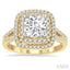 Cushion Shape Semi-Mount Halo Diamond Engagement Ring