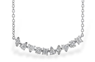 Mixed-Shape Curved Bar Necklace