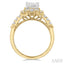 Emerald Shape Semi-Mount Halo Diamond Engagement Ring