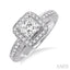 Princess Shape Halo Diamond Engagement Ring