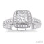 Princess Shape Halo Diamond Engagement Ring