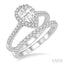 Pear Shape Halo Diamond Wedding Set