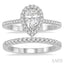 Pear Shape Halo Diamond Wedding Set