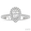 Pear Shape Halo Diamond Engagement Ring