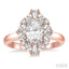 Oval Shape Semi-Mount Halo Diamond Engagement Ring