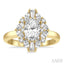 Oval Shape Semi-Mount Halo Diamond Engagement Ring