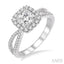 Princess Shape Halo Diamond Engagement Ring