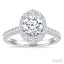 Round Shape Semi-Mount Halo Diamond Engagement Ring