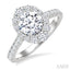 Round Shape Semi-Mount Halo Diamond Engagement Ring