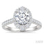 Round Shape Semi-Mount Halo Diamond Engagement Ring