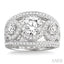 Round Shape Semi-Mount Diamond Engagement Ring