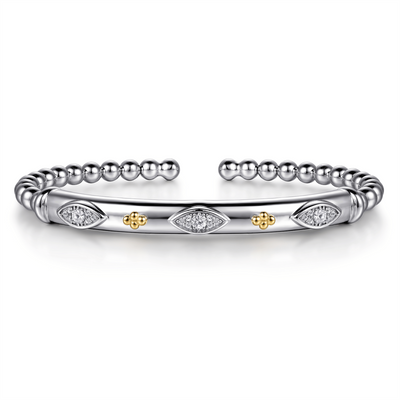 Bujukan Sterling Silver & 14k YG Bangle Bracelet