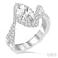 Marquise Shape Semi-Mount Halo Diamond Engagement Ring