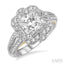 Princess Shape Semi-Mount Diamond Engagement Ring