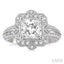 Princess Shape Semi-Mount Diamond Engagement Ring