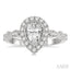 Pear Shape Halo Diamond Engagement Ring