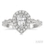 Pear Shape Semi-Mount Halo Diamond Engagement Ring