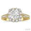 Cushion Shape Semi-Mount Halo Diamond Engagement Ring