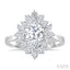 Marquise Shape Semi-Mount Halo Diamond Engagement Ring