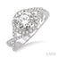 Round Shape Semi-Mount Halo Diamond Engagement Ring