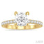 Cushion Shape Semi-Mount Diamond Engagement Ring