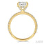 Cushion Shape Semi-Mount Diamond Engagement Ring