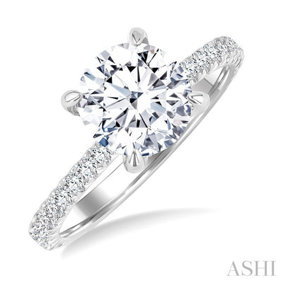 Round Shape Semi-Mount Diamond Engagement Ring