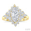 Marquise Shape Semi-Mount Halo Diamond Engagement Ring