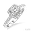 Princess Shape Halo Diamond Engagement Ring