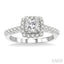 Princess Shape Halo Diamond Engagement Ring