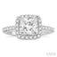 Princess Shape Semi-Mount Halo Diamond Engagement Ring