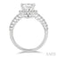 Princess Shape Semi-Mount Halo Diamond Engagement Ring