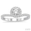 Round Shape Semi-Mount Halo Diamond Engagement Ring