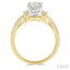 Round Shape Semi-Mount Diamond Engagement Ring