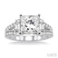 Princess Shape Semi-Mount Diamond Engagement Ring