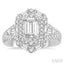 Emerald Shape Semi-Mount Halo Diamond Engagement Ring