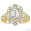 Emerald Shape Semi-Mount Halo Diamond Engagement Ring